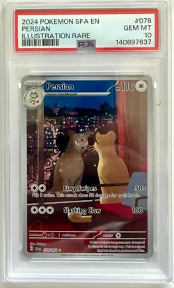 Pokemon Shrouded Fable 2024 Persian #078/064 Illustration Rare PSA 10 Gem Mint - Image 1