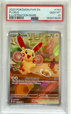 POKEMON 2023 Paradox Rift Plusle #193/182 Illustration Rare PSA 10 Gem Mint - Image 1