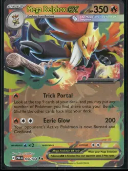 Mega Delphox ex 008/084 Double Rare Pitch Black Pokemon Holo Near Mint - Image 1