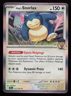 Hop's Snorlax 117/159 Rare Journey Together Pokemon HOLO NM/M - Image 1