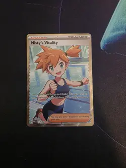 Pokemon Misty's Vitality 111/084 Ultra Rare Pitch Black Holo Near Mint Full Art - Image 1
