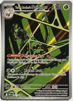 Team Rocket’s Spidops 187/182 Destined Rivals Illustration Rare Holo Pokemon TCG - Image 1