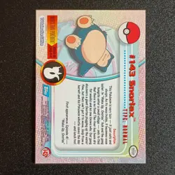Snorlax #143 Topps Series 3 Non Holo Pokemon Card - Image 2