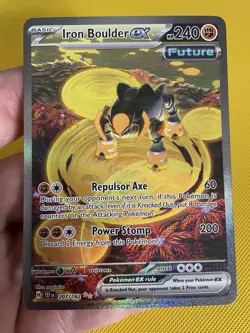 Pokemon TCG Iron Boulder ex 207/162 SV05 Temporal Forces Illustration Rare - Image 2