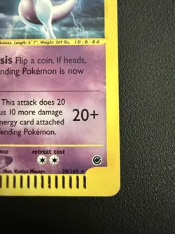 Pokemon TCG Mewtwo 20/165 Expedition Base Set Holo Rare - Damaged - Image 5
