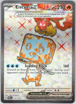 Eiscue ex 210/197 Ultra Rare Obsidian Flames Pokemon Holo NM - Image 1