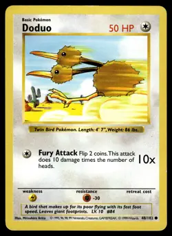 Doduo 048/102 Base Set (Shadowless) Pokemon - Image 1