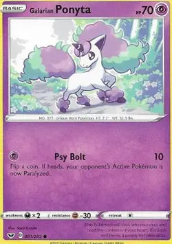 Galarian Ponyta 081/202 Common Sword & Shield Pokemon Near Mint - Image 1