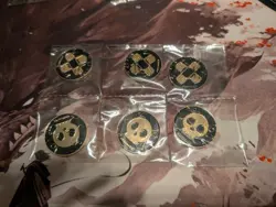 1 Set Of Pokemon TCG Black and Gold Metal Poison & Burn Markers - Image 1
