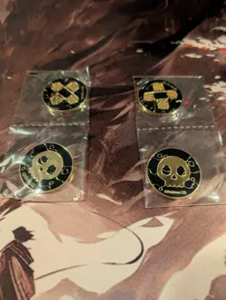 1 Set Of Pokemon TCG Black and Gold Metal Poison & Burn Markers - Image 2