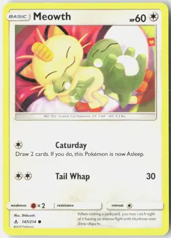 Meowth 147/214 Common Unbroken Bonds Pokemon Lightly Played - Image 1