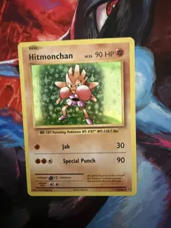 POKEMON CARD XY EVOLUTIONS HITMONCHAN HOLO RARE NM 62/108 TCG - Image 1