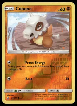 Cubone 90/214 Common Unbroken Bonds Pokemon Reverse Holo NM/M - Image 1