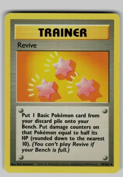 Revive 89/102 Uncommon Base Set Unlimited Pokemon Moderately Played - Image 1