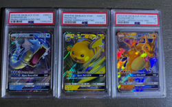 Pokemon PSA 5 Full Set: Hidden Fates Tins GX Charizard Raichu Gyarados - Image 2