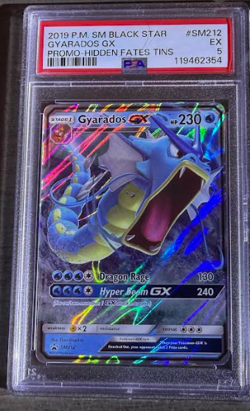 Pokemon PSA 5 Full Set: Hidden Fates Tins GX Charizard Raichu Gyarados - Image 5