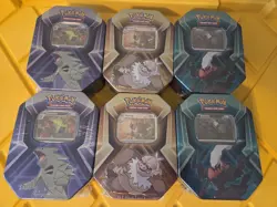 Case Of Pokemon Triple Whammy Tin Set Tyranitar, Slaking, Darkrai (6 total) 2ea - Image 1