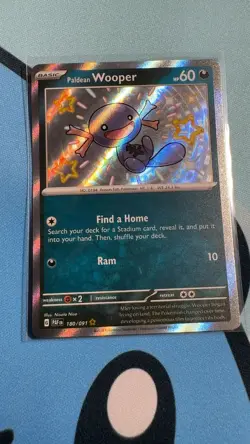 Paldean Wooper 180/091 Shiny Rare Paldean Fates Pokemon Holo NM - Image 1