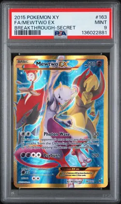 Mewtwo EX 163/162 Secret Breakthrough Pokemon PSA 9 - Image 1