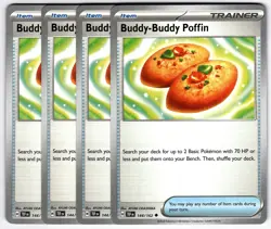 Buddy-Buddy Poffin 144/162 Uncommon Playset 4X Temporal Forces Pokemon TCG Mint - Image 1