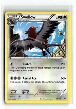 Swellow (71) 71/108 Rare XY - Roaring Skies Pokemon NM - Image 1