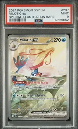Pokemon TCG Milotic ex 237/191 SIR Holo Sv08 Surging Sparks English 2024 PSA 9 - Image 1