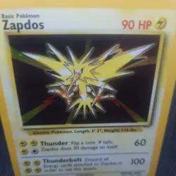 Zapdos 16/102 Holo Rare Base Set Unlimited Pokemon TCG Lightly Played W.O.T.C - Image 2