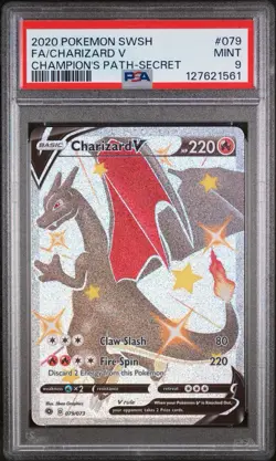 Pokemon Charizard V 079/073 Secret Rare Champion's Path PSA 9 - Image 1