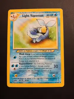Pokemon Card - Light Vaporeon 52/105 - English - Image 1