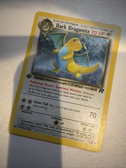 Dark Dragonite 5/82 1st Edition Holo Team Rocket WOTC Pokemon 2000 LP-MP - Image 3