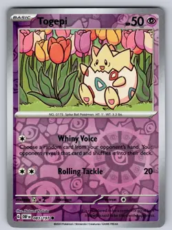 Togepi 083/197 Reverse Holo Common Obsidian Flames Pokemon Near Mint - Image 1