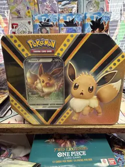 Pokemon TCG V Powers Tin Trading Card Game Eevee 820650807398 - Image 1