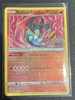 Radiant Charizard 011/078 Ultra Rare Holo Pokemon GO - FREE SHIPPING - Image 1