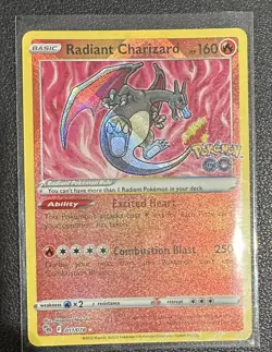 Radiant Charizard 011/078 Ultra Rare Holo Pokemon GO - FREE SHIPPING - Image 2