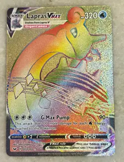Pokemon TCG Lapras VMAX 203/202 Swsh01 Sword & Shield Secret Rare Holo EN - Image 1