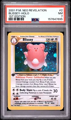 2001 POKEMON NEO REVELATION 2 BLISSEY-HOLO 1ST EDITION PSA 7 NM - Image 1