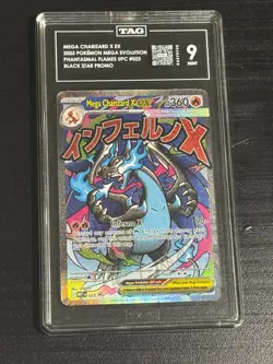 TAG 9 Mega Charizard X ex 023 Phantasmal Flames UPC PROMO Pokemon Card - Image 1