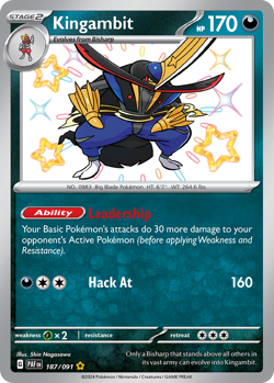 KINGAMBIT 187/091 SHINY RARE PALDEAN FATES HOLO NM/M POKEMON - Image 3