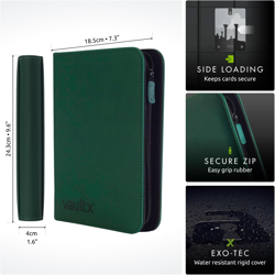 Vault X 4 Pocket Zip Binder, 160 Cards, Exo-Tec Material, 20 Side-Loading Pages 7445035837857 - Image 2