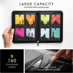 Vault X 4 Pocket Zip Binder, 160 Cards, Exo-Tec Material, 20 Side-Loading Pages 7445035837857 - Image 4