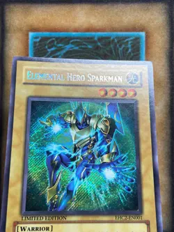 Yugioh Elemental Hero Sparkman EHC2-EN001 Secret Rare Limited Edition NM - Image 2