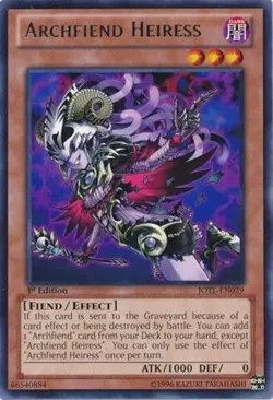 *** ARCHFIEND HEIRESS *** 1ST EDITION RARE JOTL-EN029 YUGIOH! - Image 1