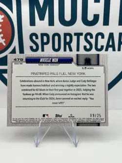JUDGE/BELLINGER 2026 Topps Series 2 #479 Muscle Men Orange Diamante /25 Yankees - Image 2