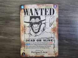 One Piece Card Game Portgas D Ace Misprint Wanted Poster OP13-119 - Image 1