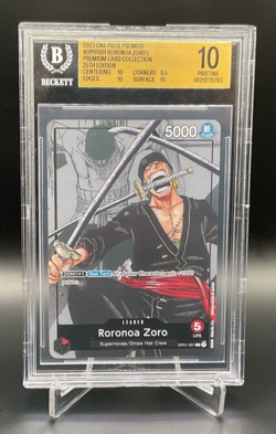 One Piece Roronoa Zoro OP01-001 25th anniversary premium collection BGS 10 Pop 1 - Image 1