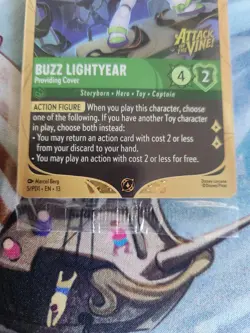 Lorcana Attack Of The Vine Buzz Lightyear Providing Cover Prerelease Promo - Image 2