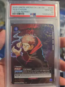 2025 UNION ARENA EX/JJK EN YUJI ITADORI 1 STAR psa 10 - Image 1