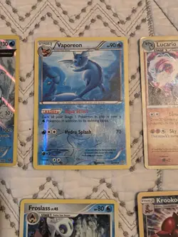 Pokemon TCG 6-Card Holo Lot: Gyarados, Vaporeon, Lucario, Kommo-o, Froslass - Image 3