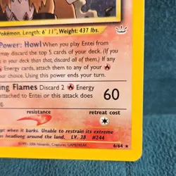 Entei 06/64 Neo Revelation Holo Rare Unlimited Pokemon Card 2000 - Image 5