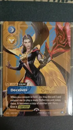 Riftbound - Leblanc, Deceiver - Plated Metal Prize Wall Card UNL 199/219 - Image 1